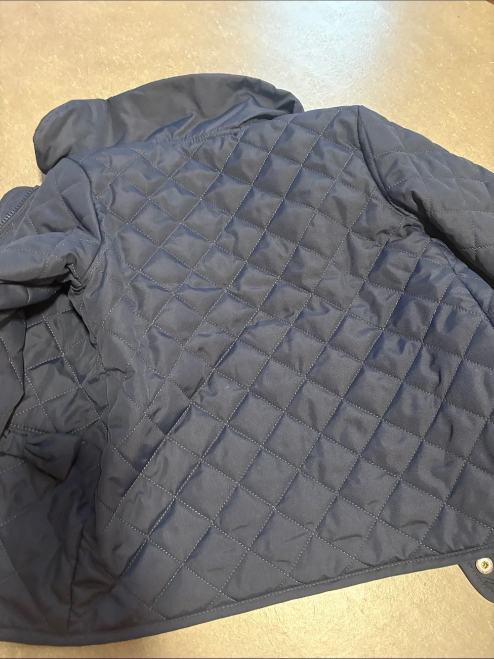 Gymboree Navy Quilted Puffer Jacket with Pocket Bows Toddler size 4T
